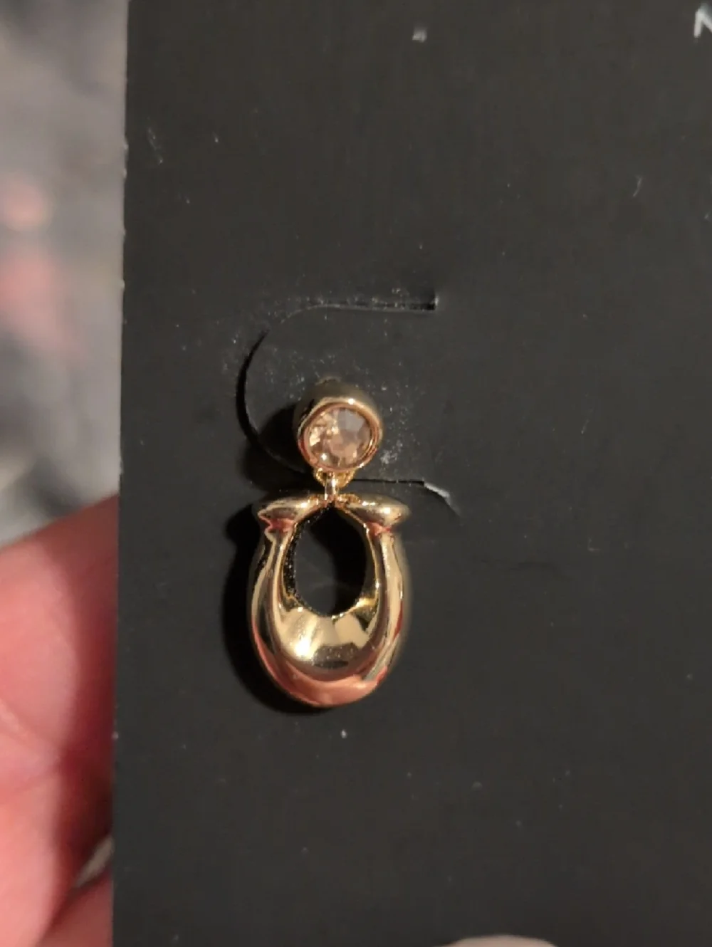 Coach Gold Tone Oval Drop Stud Earrings - Picture 4 of 6